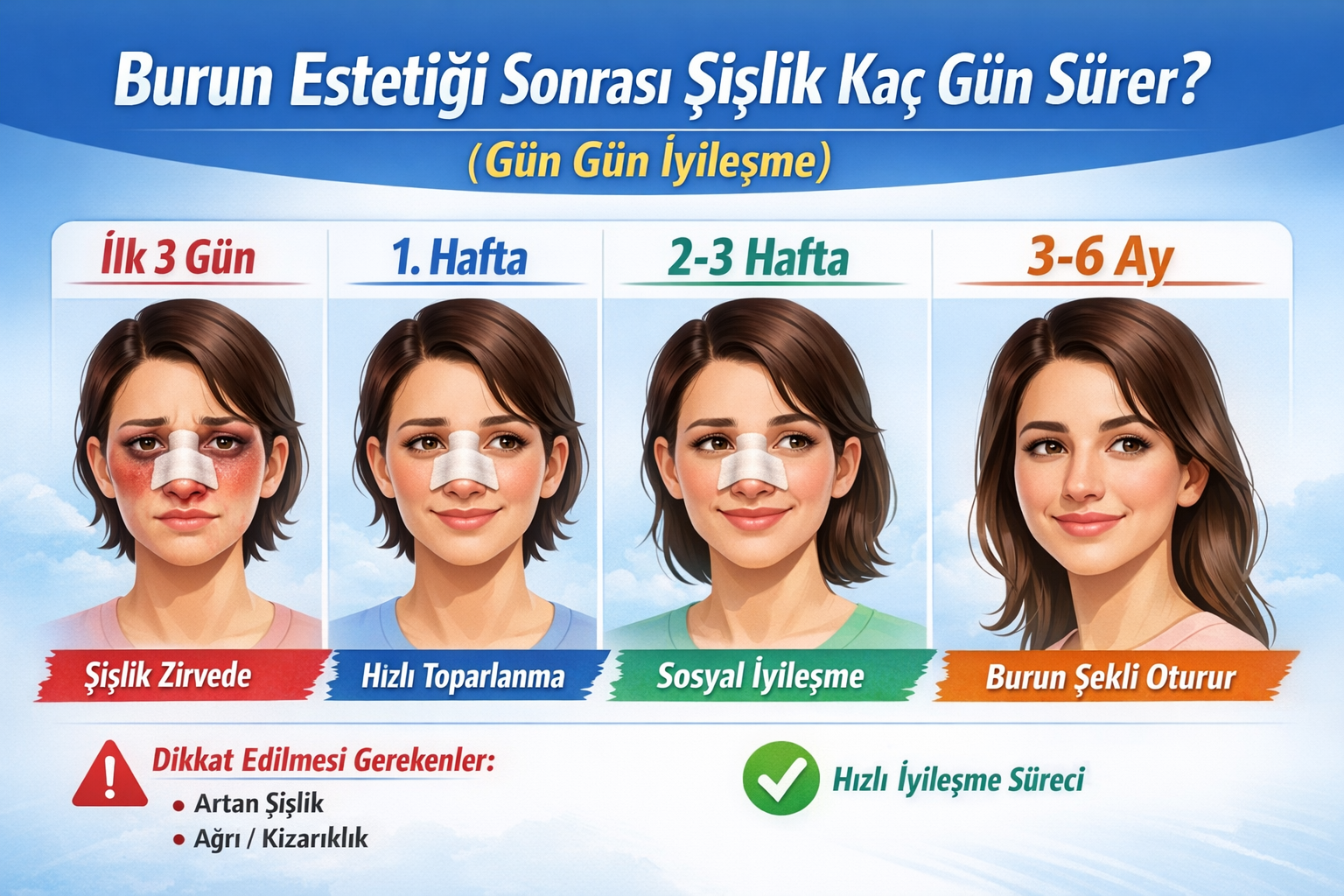 Burun Estetiği Sonrası Şişlik Kaç Gün Sürer? (Gün Gün İyileşme) 